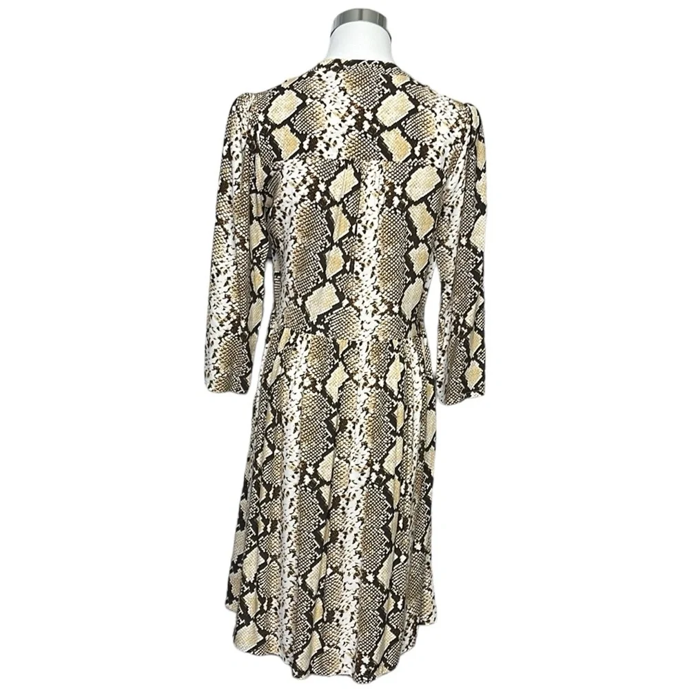 Anthropologie Maeve Snake Print 3/4 Sleeve Dress Size XS